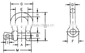 Drop Forged Screw Pin Anchor Shackle Us Type 209 Shackle