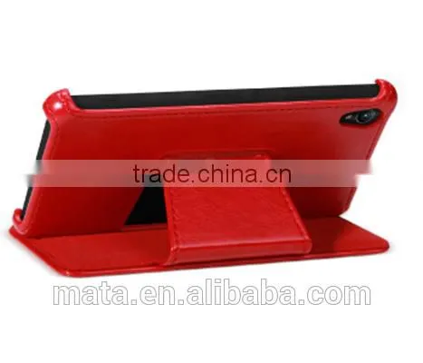 Factory Direct Selling Stand Function PU Leather Case For Sony Xperia Z2