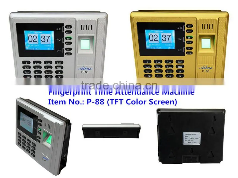 Face & Fingerprint recognition time attendance recorder with software