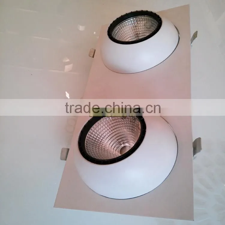 New square downlight ip44 cob 2*25w spot lighting