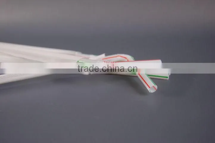 2015 6mm disposable film wrapped film spoon straw