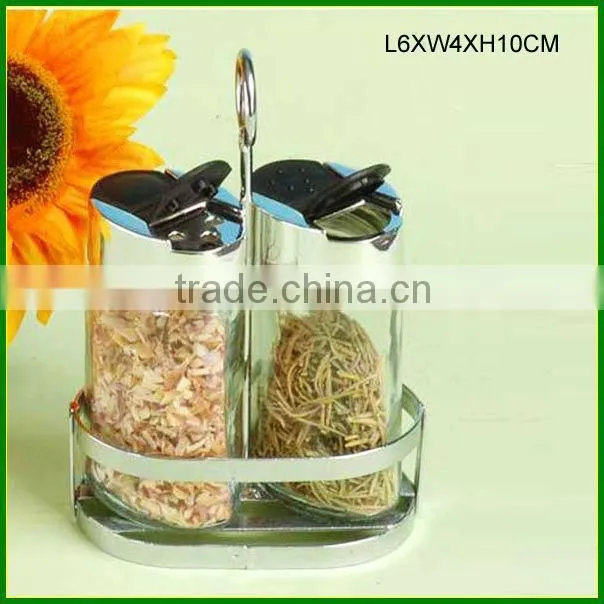 Clear glass coffee bean storage jar with wooden lid
