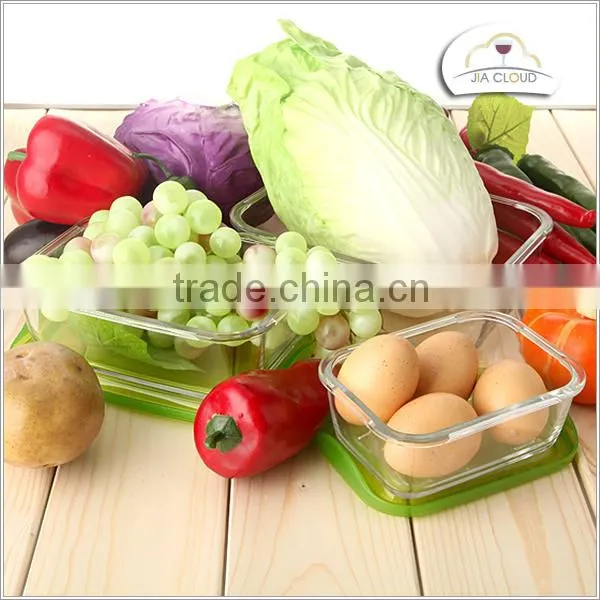 microwave glass food storage container 3-section food container