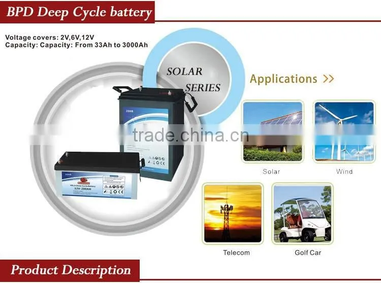 12 years float life renewable energy agm 12 volt deep cycle battery