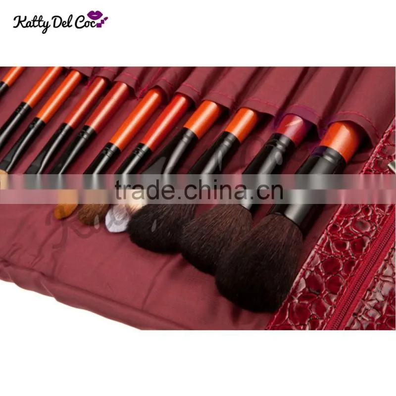 22pcs professional makeup brushes top grade goat rosewood Crocodile skin