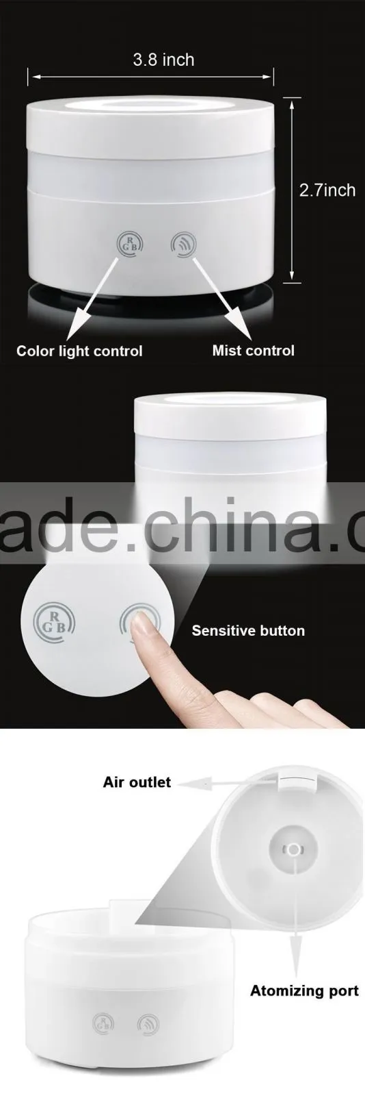 Eco Friendly Air Purifiers With Romantic Colorful Night Light Glass Aroma Diffuser