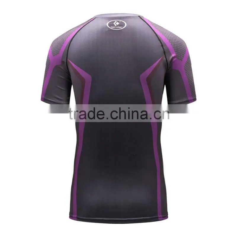 Men T Shirt Marvel Compression Shirts Outdoor Sport Bodybuilding Gym Fitness Jersey Casual Tees