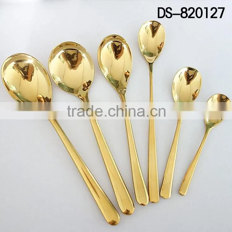 DS-820127 Hot sale stainless steel gold plated cutlery set