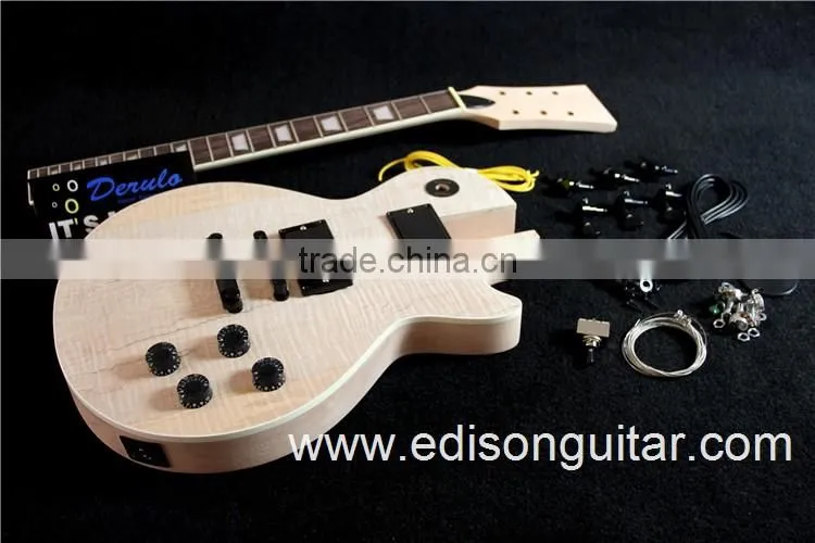 China Guitar Factory Mahogany Body Flamed Maple Top DIY Electric Guitar Kits MX-021