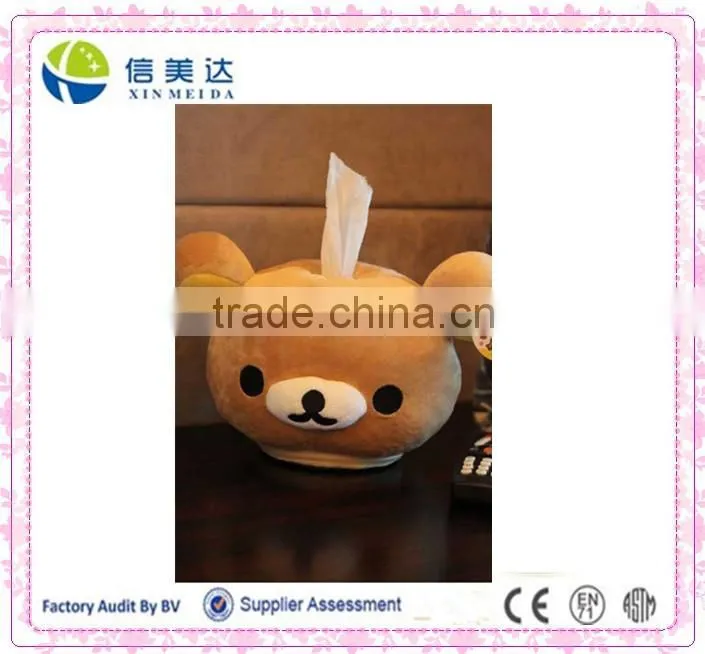 Creative design Paper towel tube shape bear's head functional plush stuffed toy