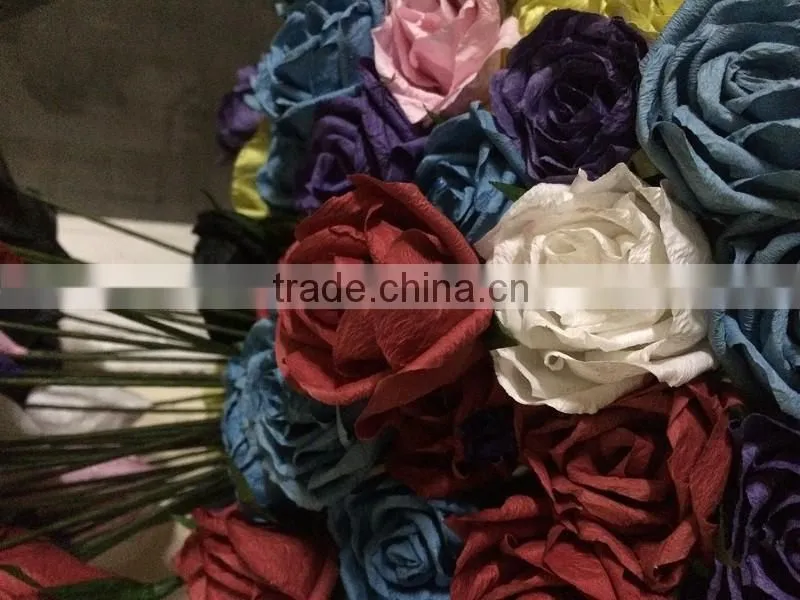 wedding crepe paper flower, craft crepe paper flower, hand made crepe paper flower, party decoration paper flower