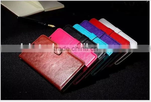 Factory High Quality Crazy Horse Pattern Wallet PC+PU Leather Case for iPhone 6 Plus Case with Photo Frame with card slot