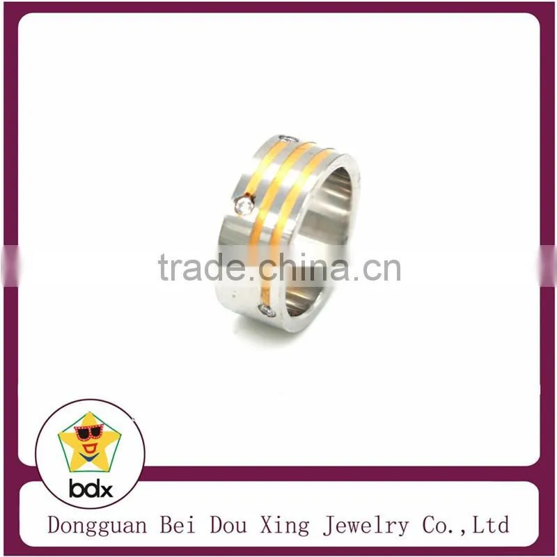 New crystal paved design with 18K gold plated stainless steel 316 fashion Ring