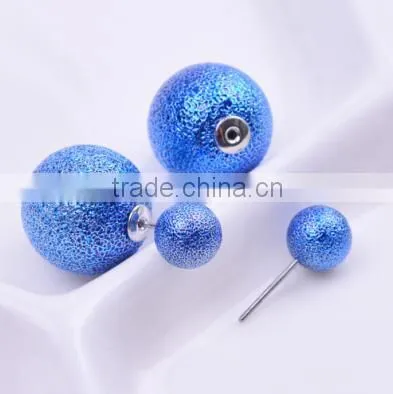200pairs New arrival candy color earrings fashion double pearl earings jewelry pendientes trendy stud earrings E070314