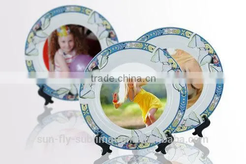 8'' Plate with Colourful Pattern Plate / Blank ceramic plate/ Personalized plate/ Plate for sublimation/ Good decorated plate
