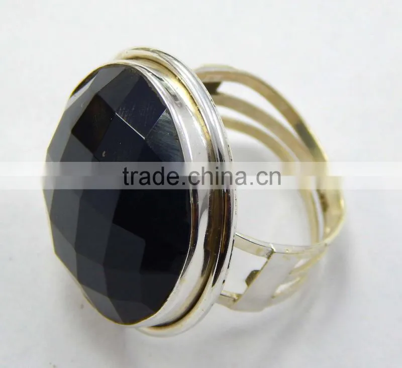 Natural black onyx ring 92.5 sterling silver jewellery
