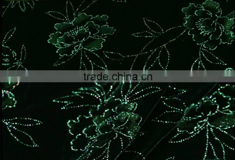 95% polyester 5% spandex knitted velvet with shinny glitter for garment