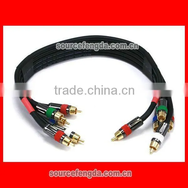 component coaxial 5 RCA to 5 RCA video and audio cable