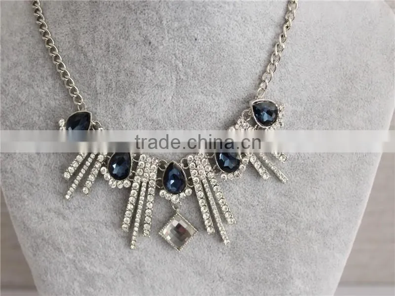 Wholesale white gold plated women necklace water drop crystal necklace