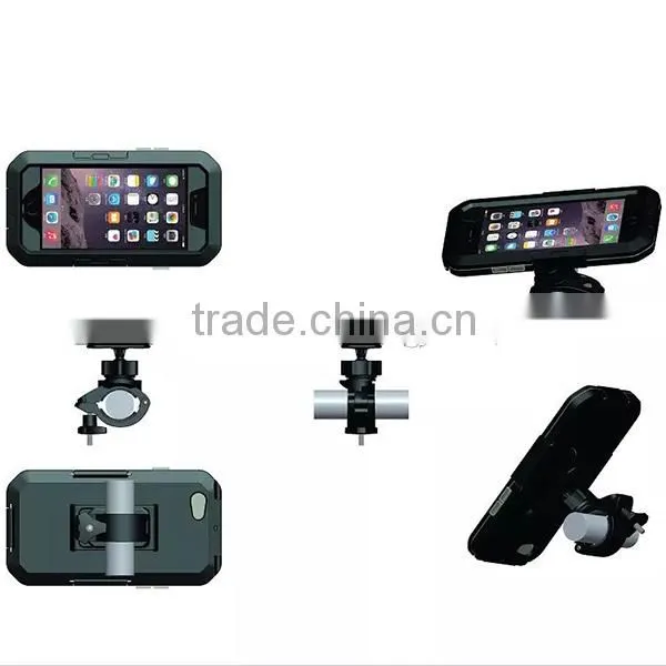 Bike Handlebar Bicycle Motorcycle Mount Holder TPU Silicone Dustproof Shockproof Waterproof Case for iPhone Plus 6 6S 5.5 Inch