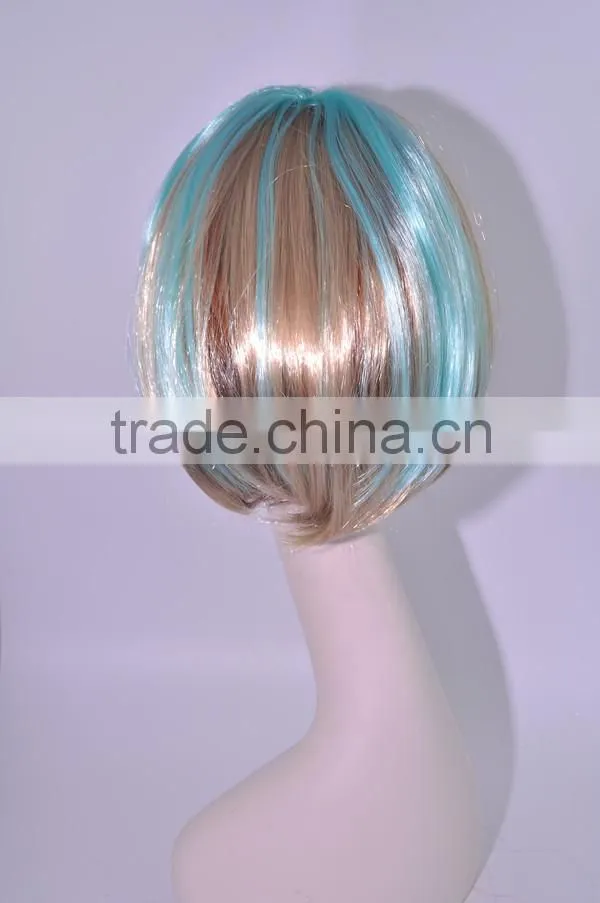 A023 wholesale colors mixed bob wigs hair,synthetic cosplay hair wig short in stock