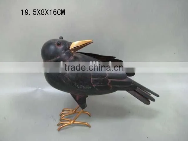 decorative handpainted metal crow halloween decoration