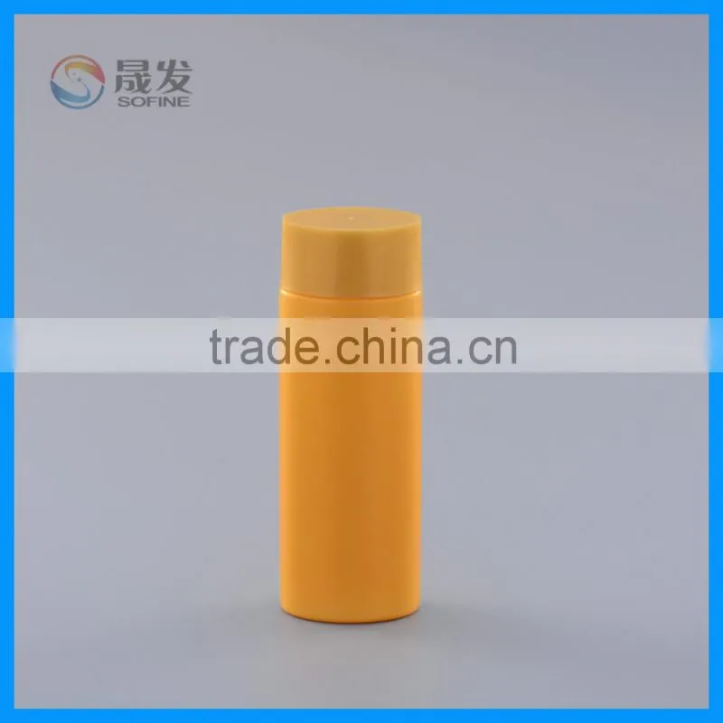 Orange color Biodegradable Cosmetic lotion plastic bottle