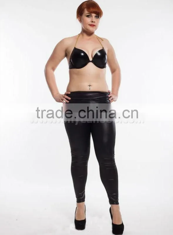 Wholesale and retail fat womens sexy wear plus size black leggings