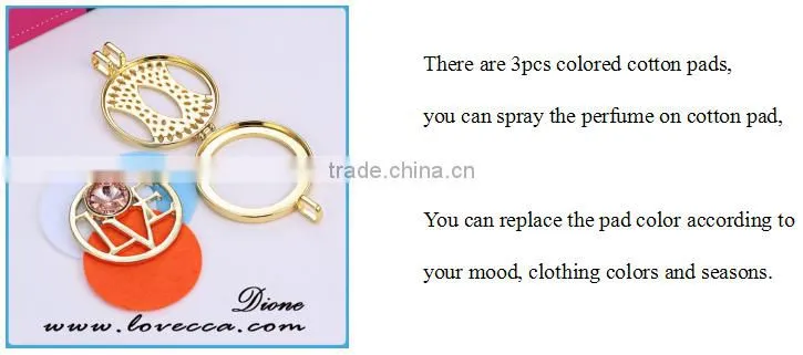 2016 New Design Locket Round Fashion Aromatherapy Perfume Necklace