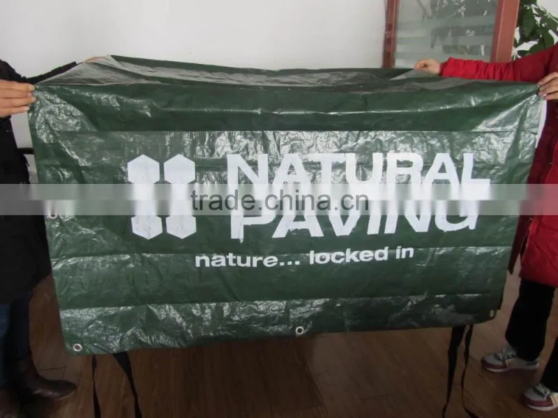 Tarpaulin waterproof groundsheet with logo for all weather cover