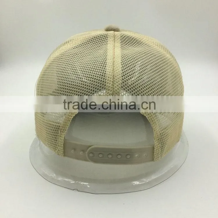3D embroidery patch logo worn out 5 panel trucker mesh cap