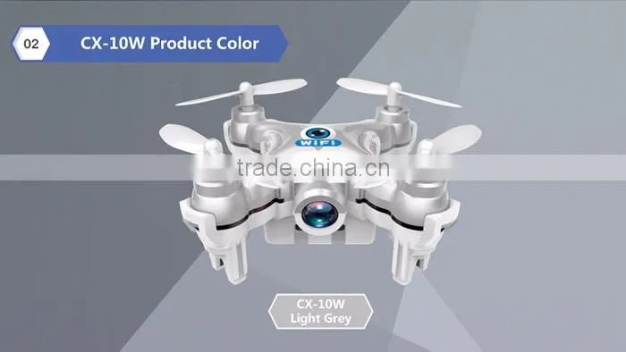 RC Quadcopter Cheerson CX-10W CX10W Wifi FPV 0.3MP Camera LED 3D Flip 4CH CX10 Update Version Mini Drone BNF Helicopter Toy Gift