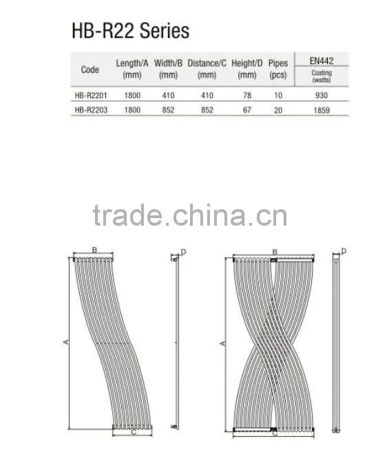 HB-R2201W Steel horizontal white water heating design radiator