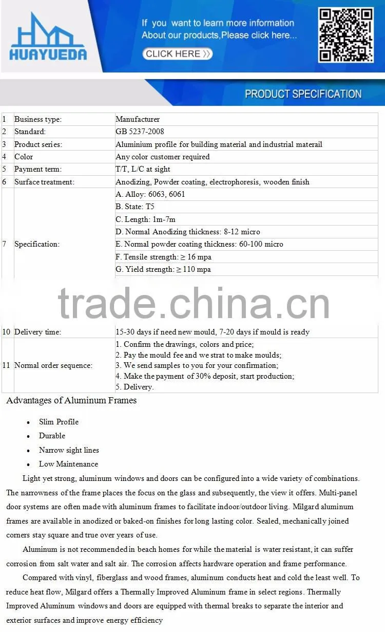 supplier of aluminum handrail profile