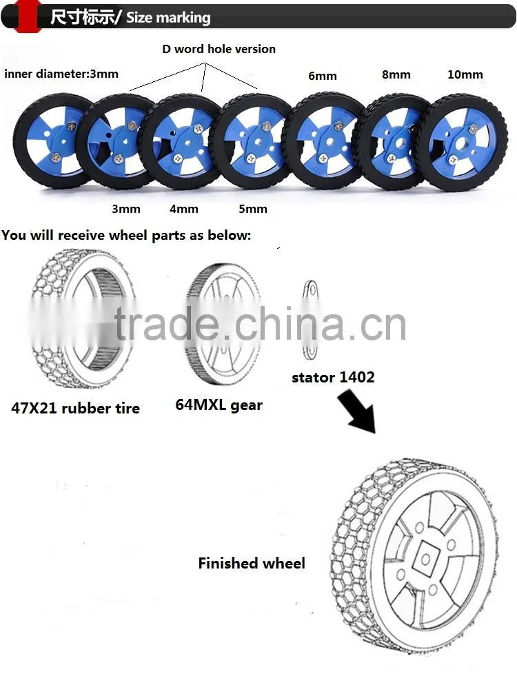 Rubber wheel No.6, DIY intelligent Car Robot Accessories