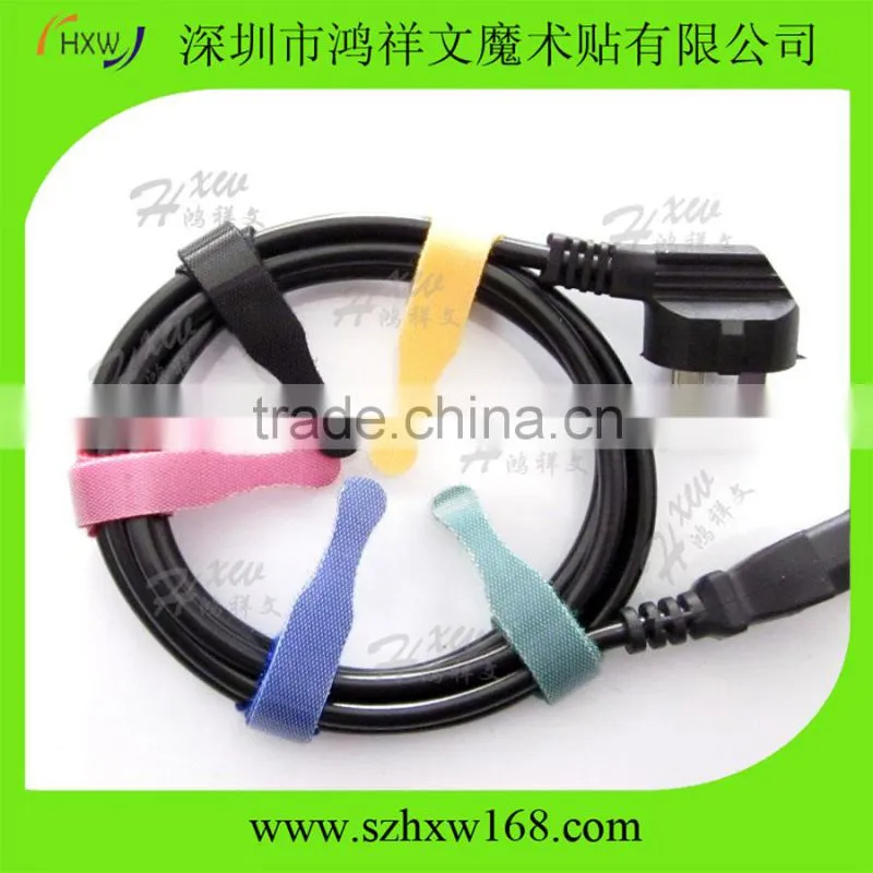 Custom hook and loop strap adjustable cable ties red color