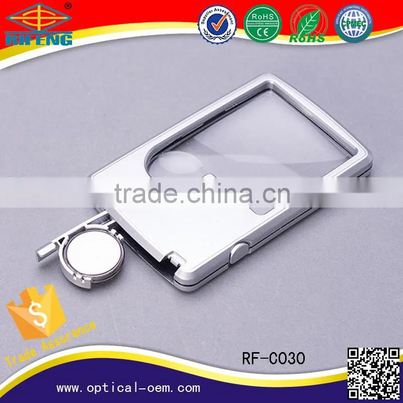 Factory direct sale cheap pocket magnifying glass with led illuminated light