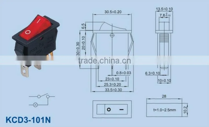 mini rocker switch KCD3-101N