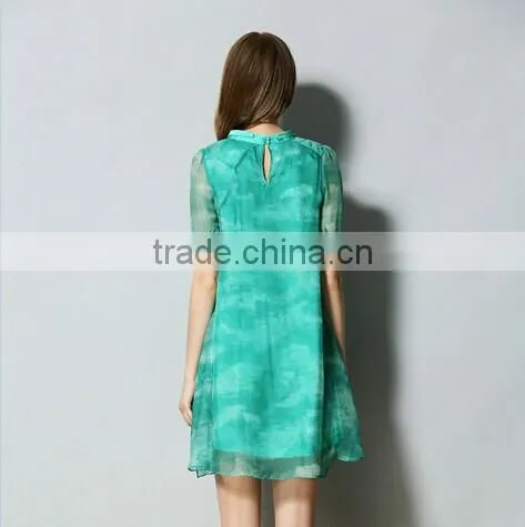 Custom Digital Print 100% Silk Dress