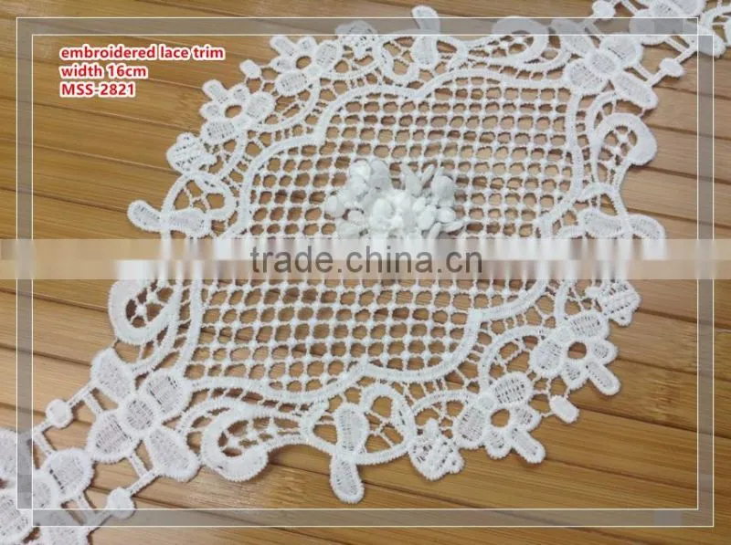 white color embroidered lace trim