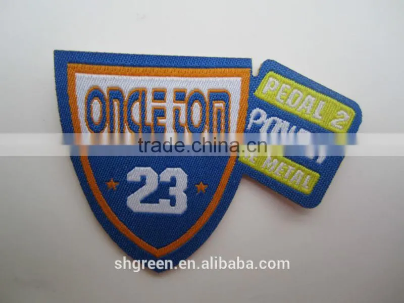 custom flag design woven patch with sewing lines
