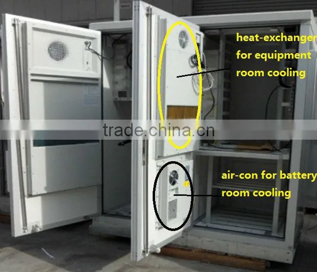 telecom industrial 48VDC 220VAC solar air conditioner cooler for outdoor telecom battery cabinet shelter