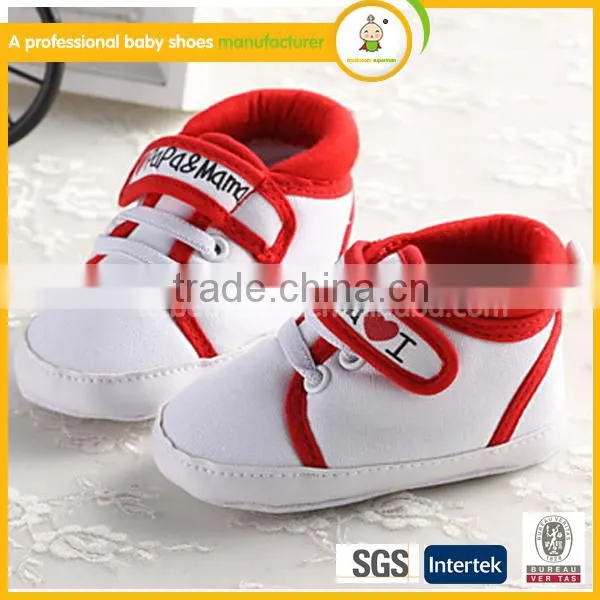 2015 hot sale fashion beautiful free shipping sweet girl cotton shoes comfortable design fabric baby shoes