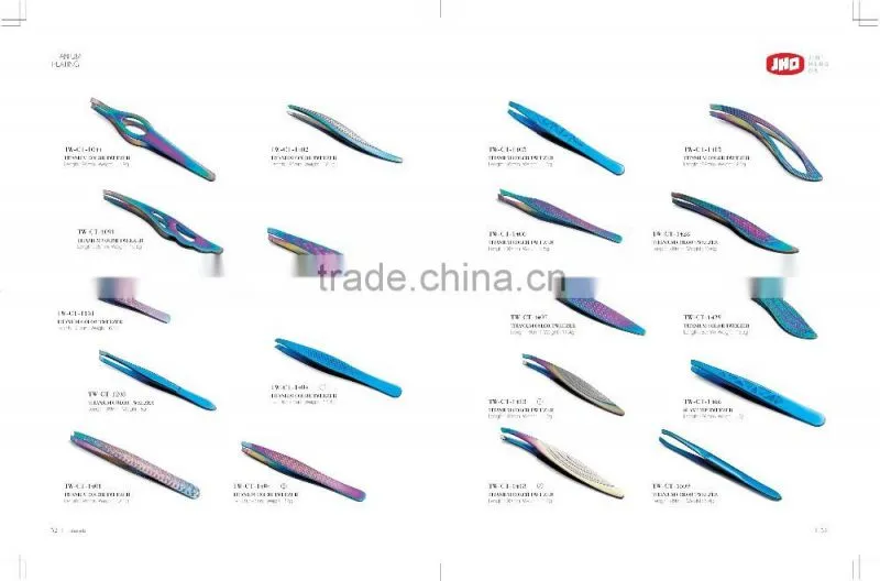 New Arrival Titanium Plating Eyebrow Tweezer/Stainless Steel Tweezers