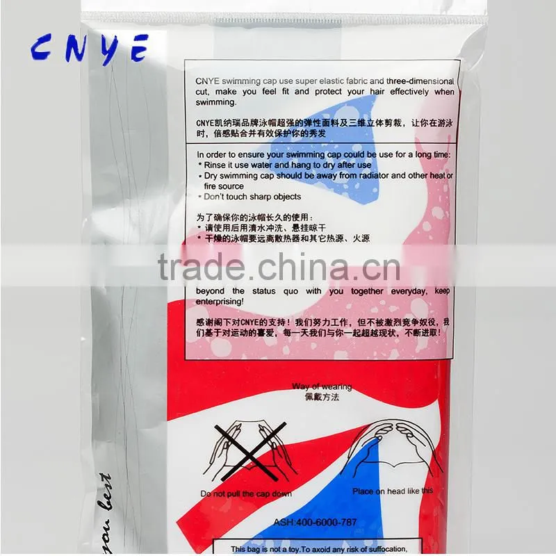 CNYE factory directly sale Country flag Silicone Swiming Cap, Personality OEM bathing cap
