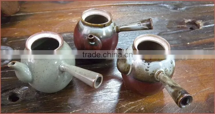 150ml Sky Blue Japanese Oval Kyusu Clay Water Tea Pot