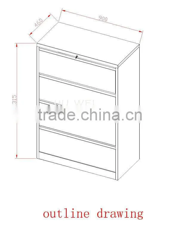 ChinaLuoyang Huwei 4 drawer steel cabinets, steel storage cabinets on sale