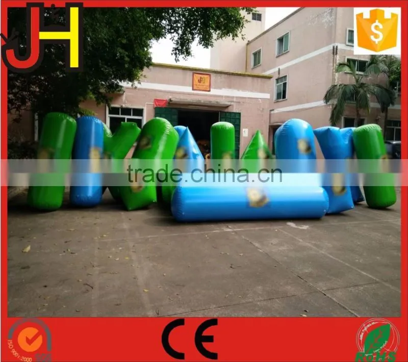 Customized Green&Blue Inflatable Paintball Bunker For Paintball Arena Game