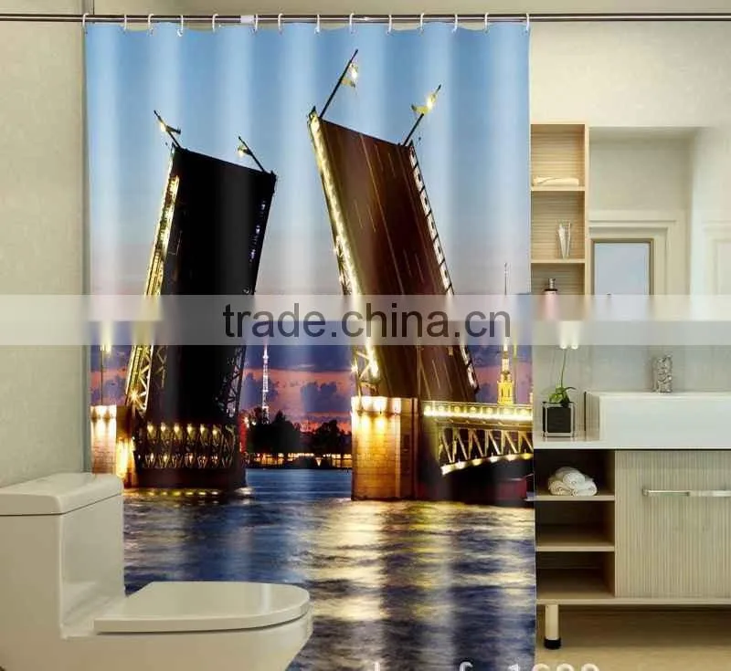 Photo Printed Various Bridge Shower Curtain