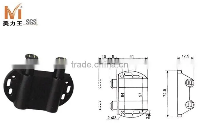 Push to Close Latch Mechanism for Kitchen Cabinet Cupboard